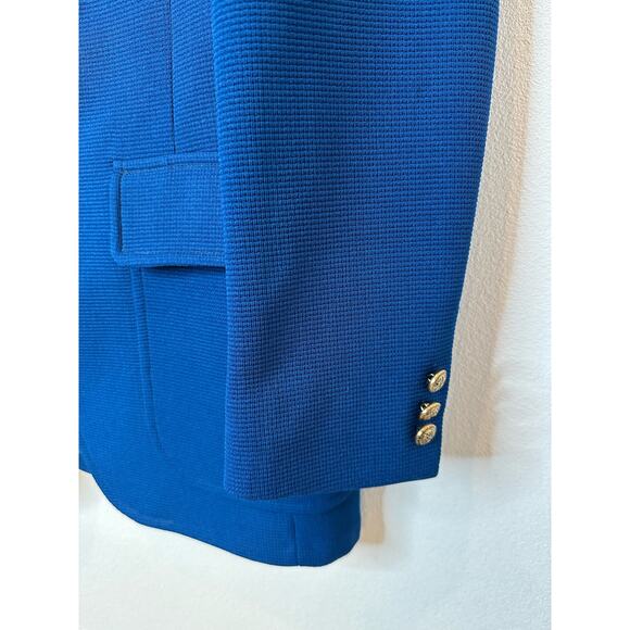 Vintage Hardwick Sport Coat Blazer Size 40L Cobalt Blue Waffle Weave Two Button - Picture 5 of 13